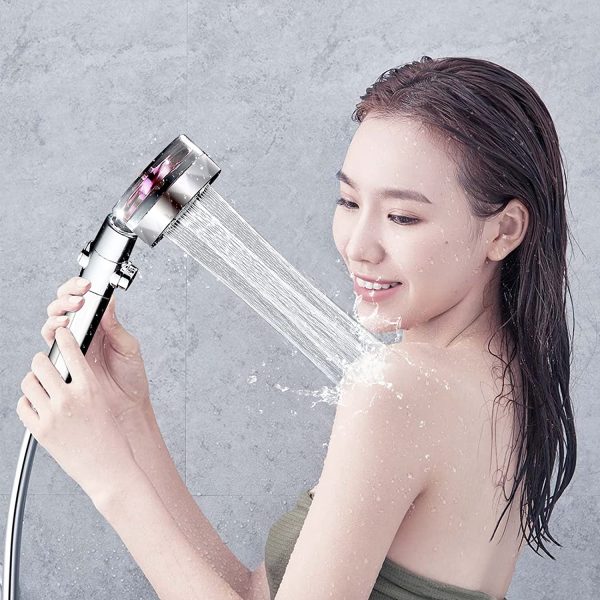 Propeller Shower Head,Turbo Fan Shower Head, Propeller Driven Handheld Shower Head High Pressure with Hose Shut Off &Holder Filter, 360 Degrees Rotating Water Saving Camper Bath Shower Head (Purple) - Image 8