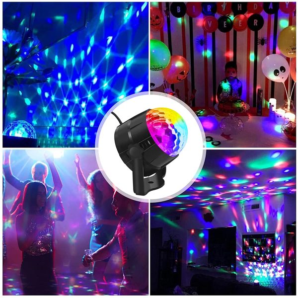 Disco Light,  Sound Activated Party Light with Remote Control, Disco Ball Lights for Kids Halloween Xmas Birthday Disco Parties Lighting, Dance Karaoke Decorating - Image 4