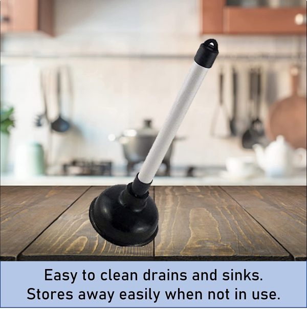 MEA Enterprise Sink Plunger Kitchen Sink Unblocker Heavy Duty Unblocking Effective Tool with 100mm (4 inch) Cup and 305mm (12 inch) Handle Drain Unblocker for Kitchen, Sink, Shower and Floor Drains - Image 6