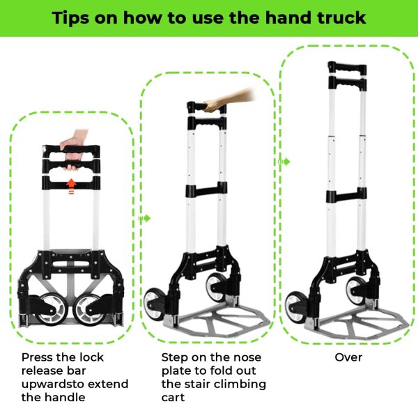 Heavy Duty Folding Hand Truck Aluminium Trolley Multi Purpose Barrow Sack Hand Truck 80KG / 176LB Load Capacity - Image 2