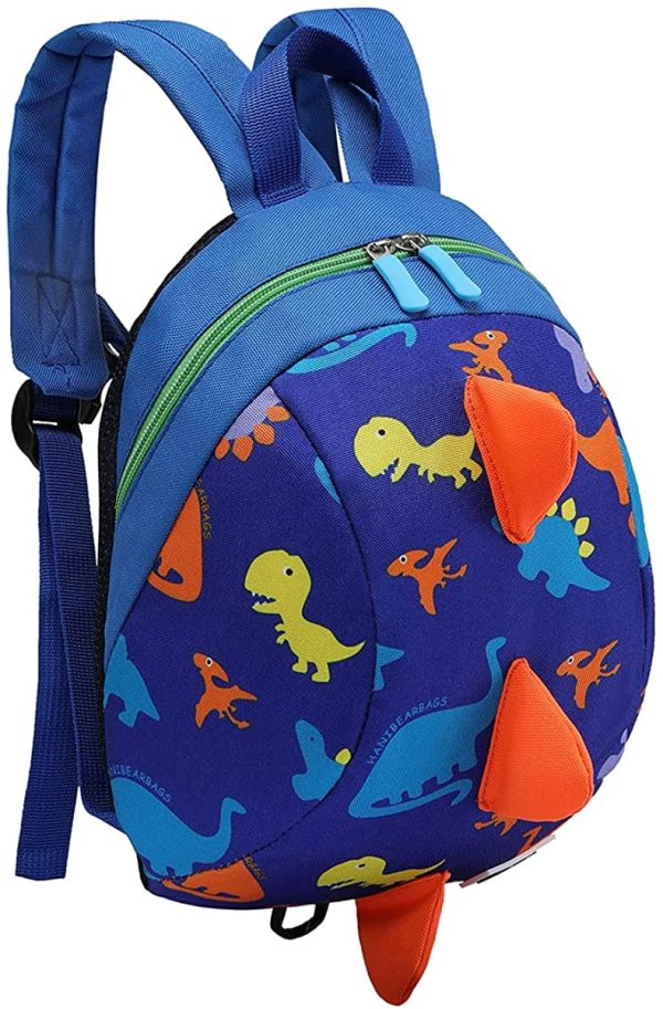 DD Toddler Boys Girls Kids Dinosaur Backpack, Cartoon Safety Anti-Lost Strap Rucksack with Reins