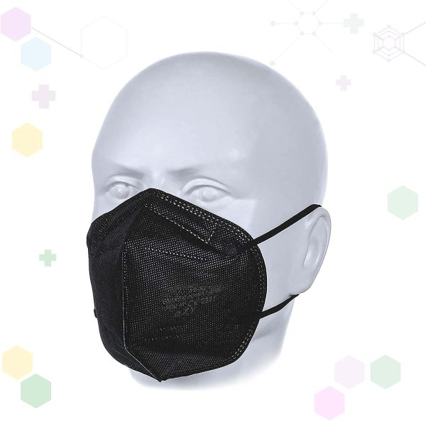 FFP2 Mask Black Edition - Box Of 10 CE Certified Black FFP2 Face Masks - Adjustable Nose Clip With Elastics - 5 Layer Filter Protection Face Masks FFP2 Black - Image 7