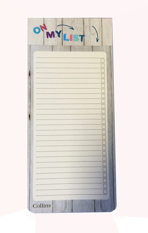 Collins Slim Shopping List with Magnetic Back for Fridge Hanging (Pack of 200 Sheets), Brighton