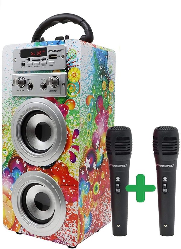 DYNASONIC (3 Generation Karaoke Machine Microphone, Microphone Speaker to sing included (two), Bluetooth speaker (Model 1, 2 Microphones) - Image 7