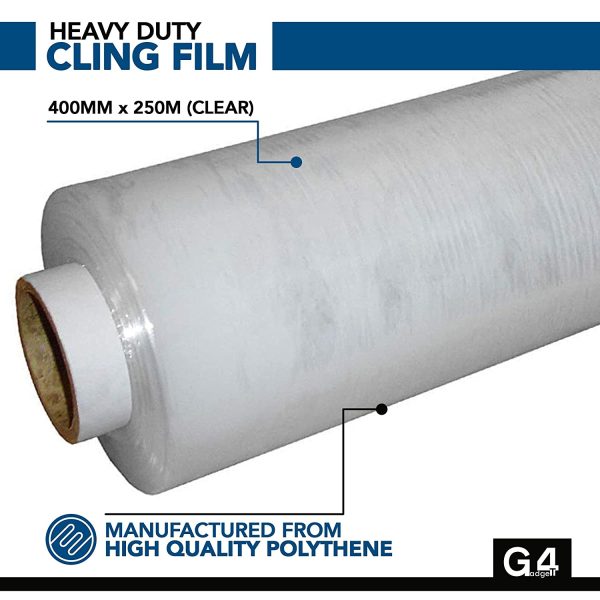 Heavy Duty Strong Pallet/Stretch/Shrink Wrap Packaging Cling Film - 400mm x 250m - Image 3