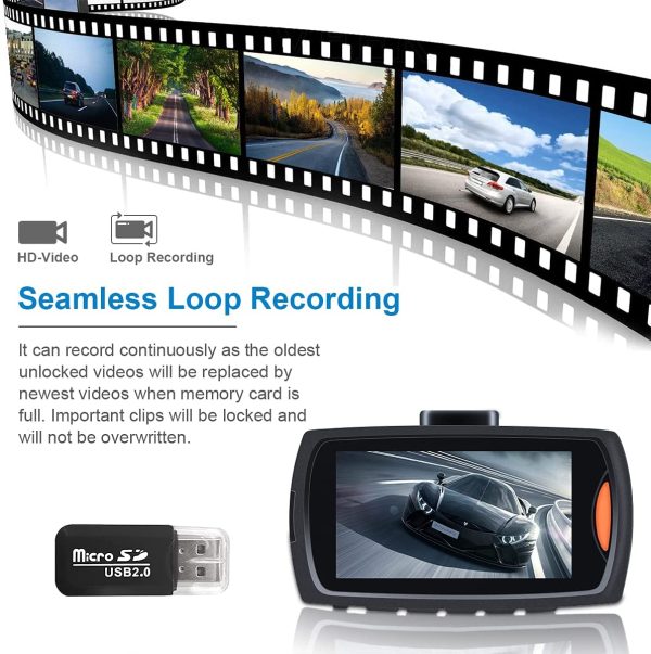 Dash Cam ,??2021 New Version?? 1080P Full HD Dash Camera for Cars Front with 3-Inch LCD Screen, Night Vision, 170?? Wide Angle, G-Sensor Motion Detection and Parking Monitor , Loop Recording