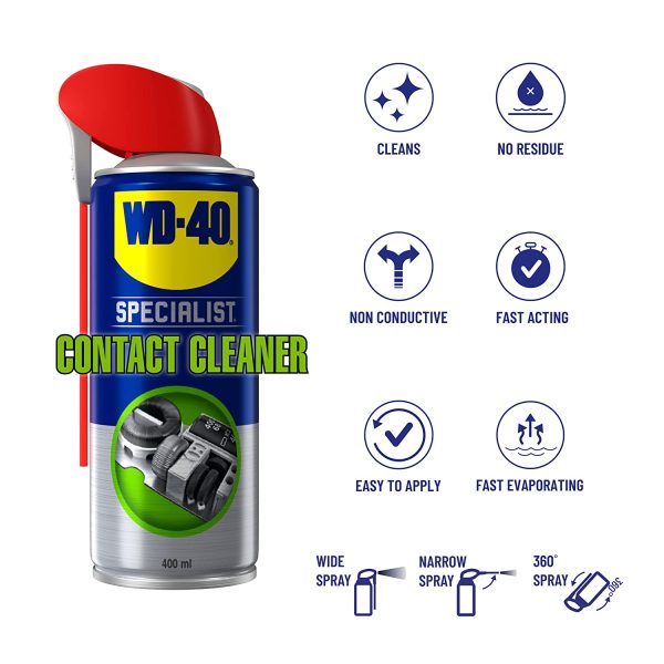 Contact Cleaner by WD-40 Specialist - Non-conductive Spray Suitable for Use on Sensitive Electronics. Removes Dirt, Dust, and Flux Residue- Smart Straw Narrow, Wide and 360 Spray - 400 ml - Image 9