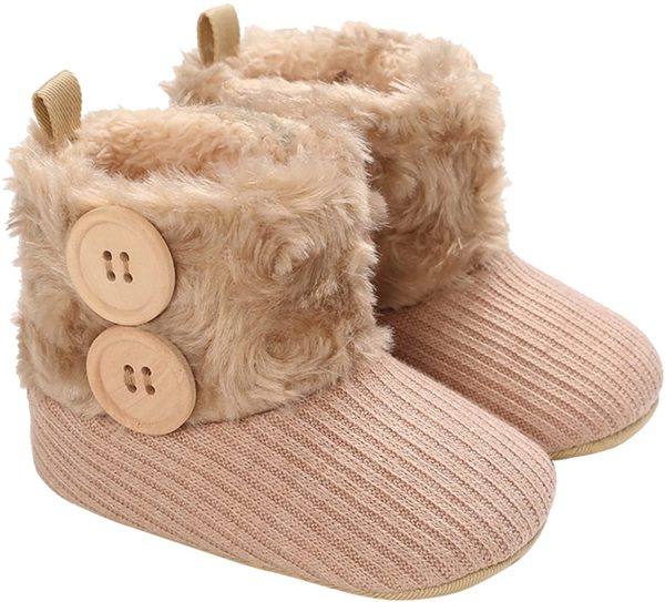 Kfnire Baby Booties, Unisex Baby Boy Girl Toddler Soft Winter Warm Fur Snow Boot - Image 6