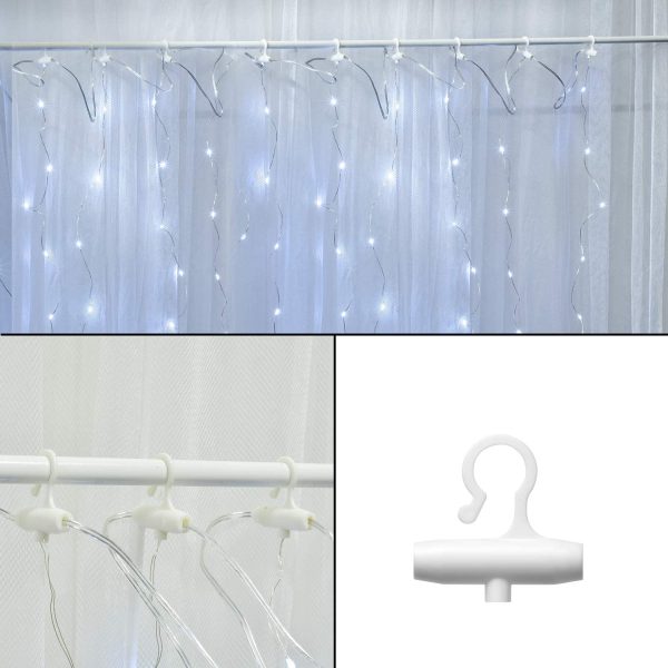 Curtain Fairy Lights, 300 LED 3m x 3m 8 Modes USB Plug in Hanging Window Light,Remote Timer Copper Wire String Lighting for Bedroom Outdoor Garden Wall Gazebo Christmas Decorations Cool White - Image 2