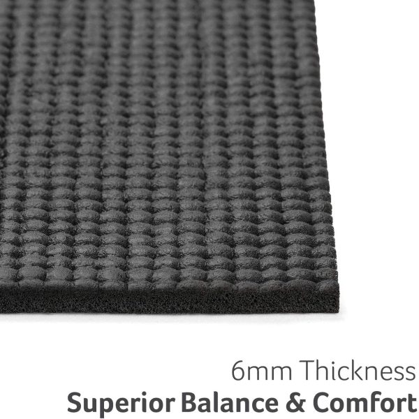 Core Balance Yoga Mat, Thick Foam 6mm, Non Slip, Exercise Fitness Gym, Compact Lightweight With Carry Strap - Image 3