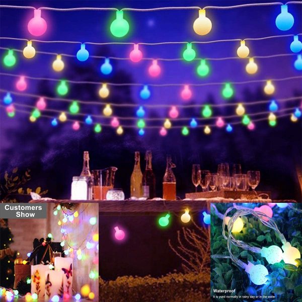 Christmas Colorful Battery Fairy Lights - 5M 50led Blub Fairy Lights with 8 Lighting Modes Waterproof Fairy Light for Christmas Tree Wedding Party Home Bedroom(Colorful) - Image 7