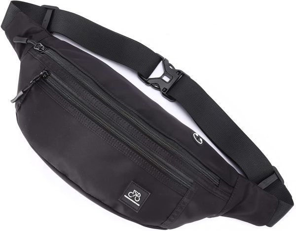 Large Waterproof Waist Bag Bumbags for Men Women Ladies Black Fanny Pack for Travel Festival Walking Sport Running Outdoor Gym Workout Exercise Black Hip Pouch Money Belt Bag with Adjustable Strap1 - Image 5