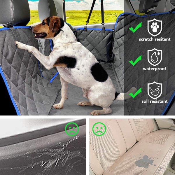 SUPSOO Dog Seat Cover for Back Seat Waterproof Durable Anti-Scratch Nonslip Pet Protection Dog Travel Hammock with Mesh Window and Side Flaps for Cars Trucks SUV - Image 6