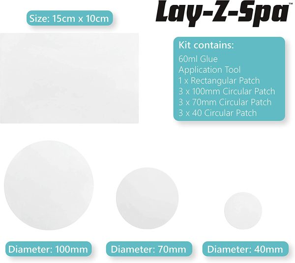 Lay-Z-Spa Vinyl Repair Kit for Hot Tubs, Inflatable Spas and Above Ground Pools (Repair Patches, Glue and Application Tool) - Image 4