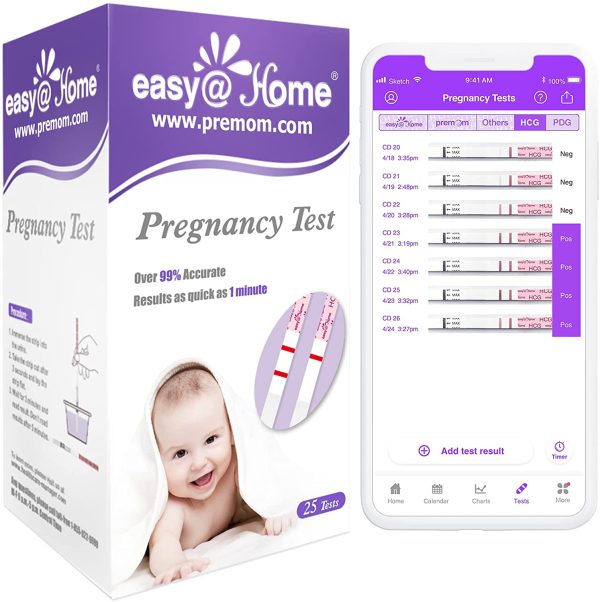 Easy@Home 25 x Pregnancy Test Strips for Early Detection 10 MIU/ml, Fertility Test Kit, 25 HCG Tests - Image 5