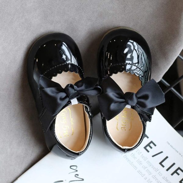 Infant Baby Girls Leather Shoes Soft Sole Bowknot Walking Shoes Moccasinss Crib Shoes Princess Wedding Dress Mary Jane Flats Prewalker Newborn Light Baby Sneaker Shoes - Image 4