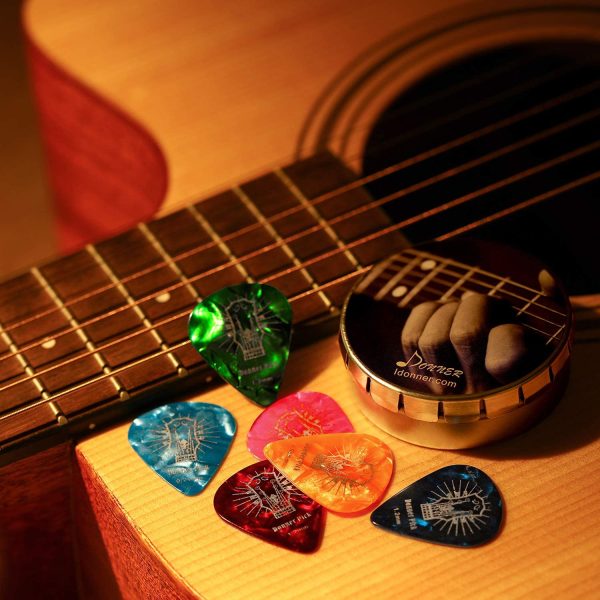 Celluloid Guitar Picks, Donner 16pcs Guitar Plectrum Including Thin, Medium, Heavy & Extra Heavy Gauges (0.46mm-1.2mm) - Image 7