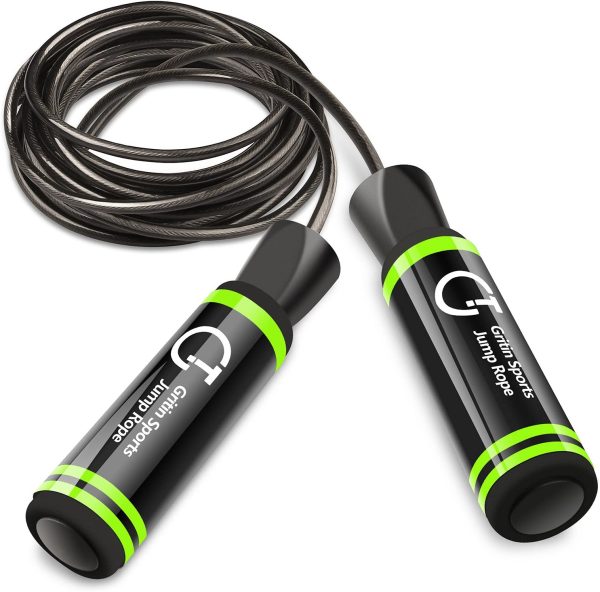 Gritin Skipping Rope, Speed Jump Rope Soft Memory Foam Handle Tangle-free Adjustable Rope & Rapid Ball Bearings Fitness Workouts Fat Burning Exercises Boxing - Spare Rope Length Adjuster Included. - Image 5