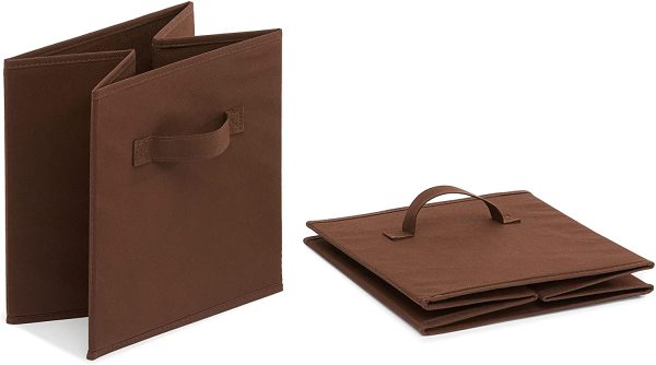 Foldable Storage Cubes (6 Pack), Beige & Foldable Storage Cubes (6 Pack), Brown - Image 2