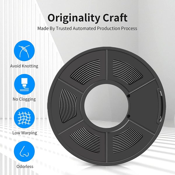 PLA 3D Printer Filament 1.75mm,  PLA Filament, Dimensional Accuracy +/- 0.02 mm, 1 kg Spool, PLA 1.75 Grey - Image 2