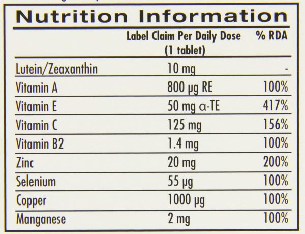 ICaps Lutein and Zeaxanthin Formula 30 Tablets (single pack) - Image 3