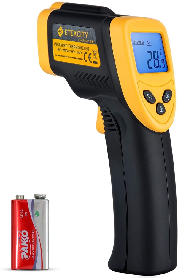 Etekcity Infrared Thermometer Non-Contact Digital Laser Temperature Gun,-50??C ~ 550??C ( -58??F~1022??F ) with LCD Display, for Cooking/Pizza Oven/BBQ/Fridge, (Not for Human), Lasergrip 1080 - Image 5