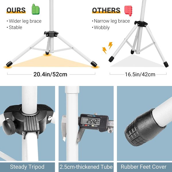 CAHAYA Sheet Music Stand Metal Portable with Carrying Bag, Sheet Music Folder, Projector Stand, Portable Podium Stand, Laptop Stand White, CY0194-2 - Image 5