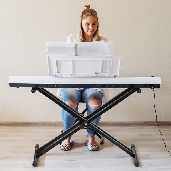 CAHAYA Adjustable Keyboard and Panio Stand Heavt Duty Double X Style Gigital Electric Paino Stand with Locking Straps for 61 76 88 Keys, Model CY0245 - Image 7