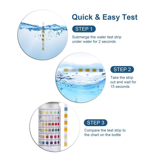 100 Pcs Hot Tub Test Strips,6 in 1 Test Strips Kit-Swimming Pool Spa Chemicals Test Strips for Rapid Measurement of Residual Chlorine in Water PH Total Hardness Alkalinity for Hot Tubs - Image 7