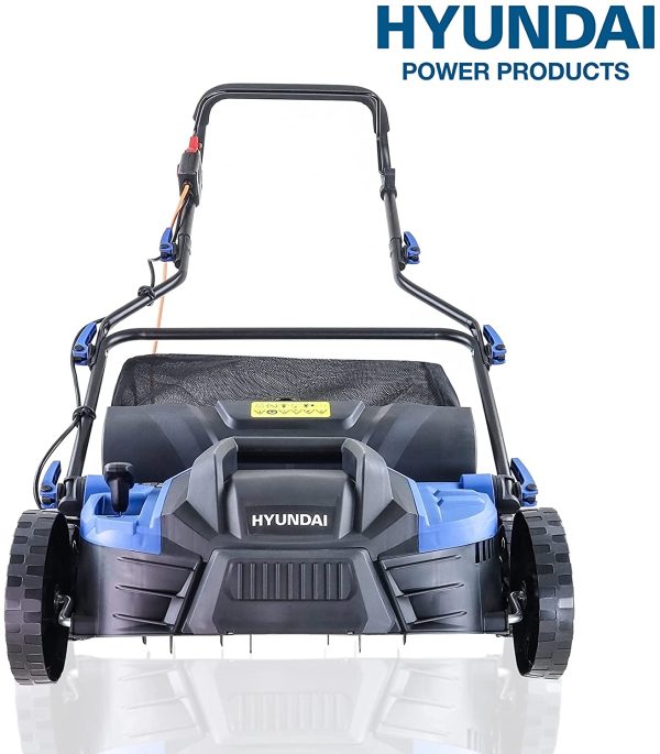 Hyundai 2 in 1 Lawn Scarifier, 1500W Electric Lawn Aerator with 5 Heights,36cm Working Width, 45L Bag, 10m Cable & 3 Year Warranty