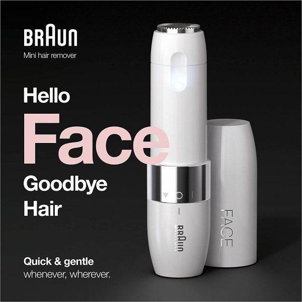 Braun Face Mini Hair Remover, Facial Hair Remover for Women Mini-Sized Design For Portability, Efficient Facial Hair Removal Anytime, Anywhere, With Smart Light, Gifts for Women, FS1000, White - Image 2