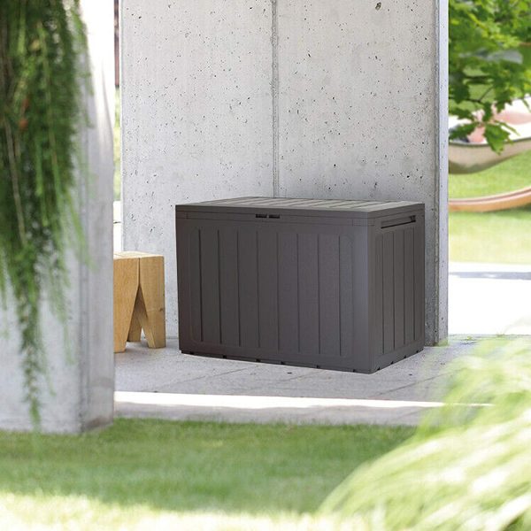 Prosperplast Garden Chest 190 Litres Plastic Board Box in Dark Brown 78 x 43.3 x 55 cm - Image 2