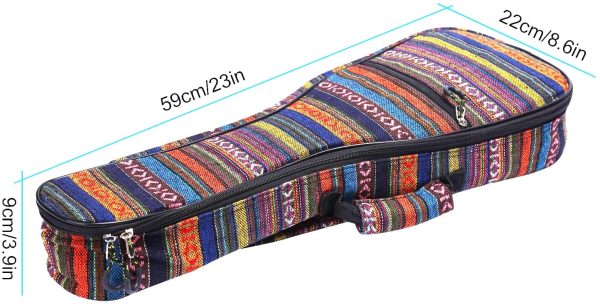 CAHAYA Ukulele Bag Soprano Cotton Ukulele Case 21 Inch 9MM Thick Soft Padding Adjustable Straps Bohemia Vintage Style, CY0131-1 - Image 4