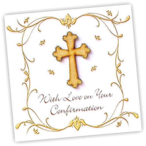 Confirmation Card for Girl or Boy with Wooden Cross Luxury Handmade Cards by Bright Heart Design - Image 5