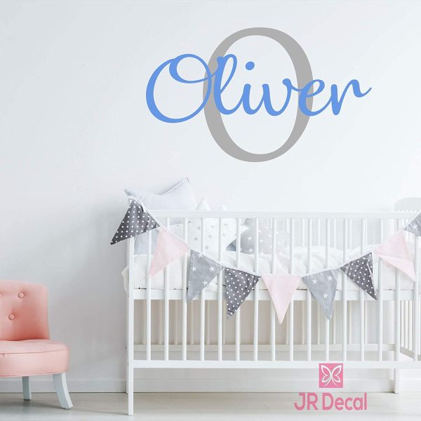 Boy name wall stickers, Custom Name initial wall sticker vinyl decal personalised boy baby nursery decor, Wall Sticker for boys, Nursery name stickers - Image 3