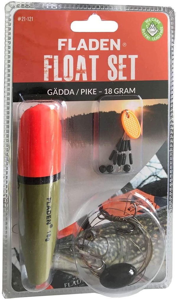 FLADEN Fishing Complete PIKE FLOAT and Accessory Kit Set - 14g Lead-Free Weight, 30lb Wire Trace, 50cm Handmade Rig, Size 4 trebles, Swivel, Stopper and 4mm Rubber Beads- Ideal for Predators [21-122]