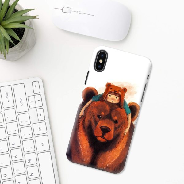 Bear iPhone case XR 11 X XS MAX Pro 8 7 Plus 6 6s 5 5s SE 2020 ten 10 Plastic Silicone Apple iPhone phone case gift nature animal zoo illustration white grizzly forest brown - Image 2