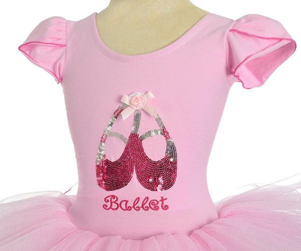 Lito Angels Pink Ballet Tutu Dress for Kids Girls, Ballerina Dance Wear Leotard with Skirt, Short Sleeve, Age 2-8 Years - Image 4