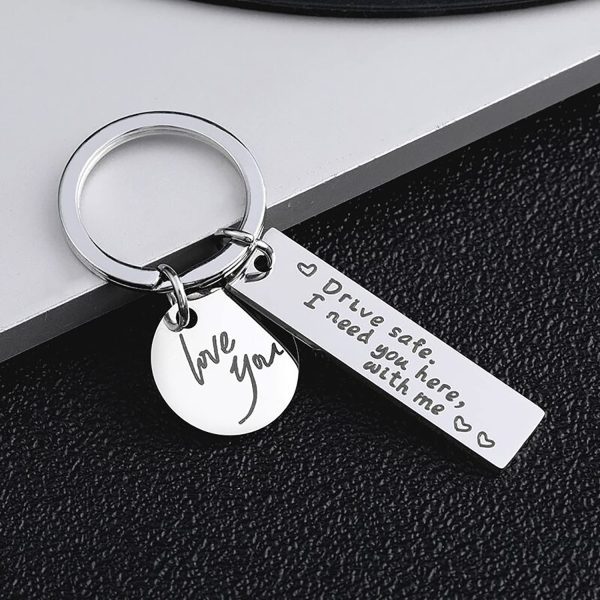 Drive Safe Keychain Gift Drive Safe I Need You Here with Me, Drive Safe Keyring for Boyfriend Father Mother Birthday Gift Keychain, ,Valentine's Day Gift Keychain with Gift Box - Image 5