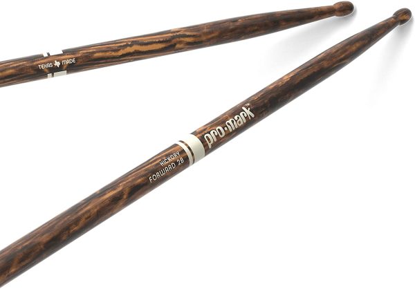 ProMark Drum Sticks - Classic Forward 2B Drumsticks - FireGrain For Playing Harder, Longer - No Excess Vibration - Lacquer Finish, Oval Wood Tip, Hickory Wood - 1 Pair - Image 2