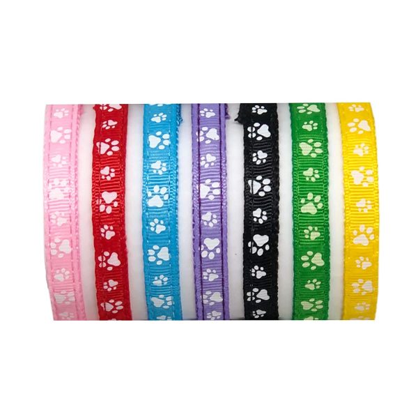 Posh Pets Adjustable Paw Print Cat, Kitten or Puppy Collar with Bell & Side-Release Buckle - Image 7