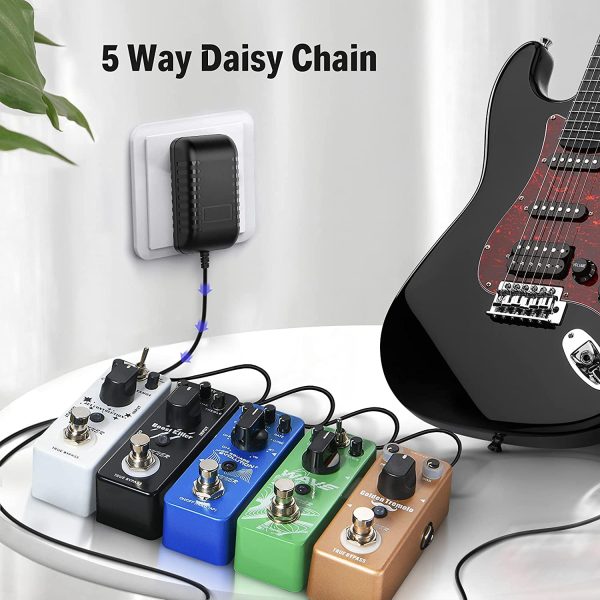 Pedal Power Supply Adapter DPA-1, Donner 9V DC 1A Tip Negative 5 Way Daisy Chain Cables for Effect Pedal - Image 9