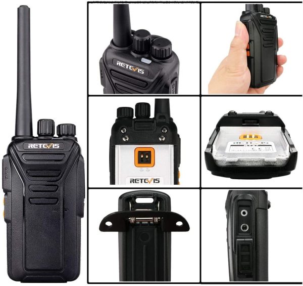 Retevis RT27 Walkie Talkie, Walkie Talkies with 6 Way Charger, PMR446 License-free, 16 Channels, VOX, Two Way Radio for School, Factory, Security (6 Pack, Black) - Image 2