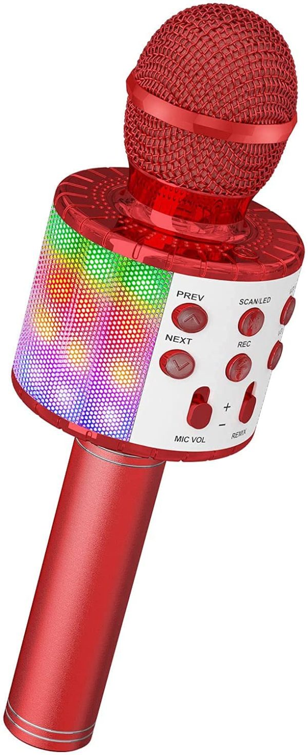 Karaoke Wireless Microphone, Ankuka 4 in 1 Handheld Bluetooth Microphones Speaker Karaoke Machine with Dancing LED Lights, Home KTV Player Compatible with Android & iOS Devices for Party/Kids Singing - Image 2