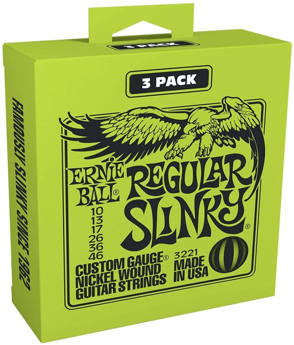 Ernie Ball Regular Slinky Nickel Wound Electric Guitar Strings 3 Pack - 10-46 Gauge - Image 3