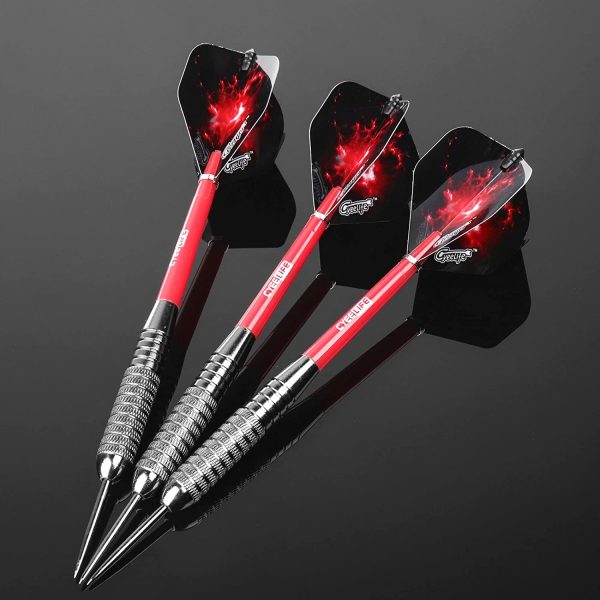 CyeeLife Steel Tip Darts Set with Case s,Flight Protectors,Aluminium shafts&PVC Shafts with Metal O Rings - Image 4