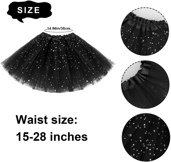 KEREDA Girls Tutu Skirts Sparkle Sequin Princess Dresses 3 Layers Ballet Dance Toddler Baby Tulle Star Costume for Girls 2-8T - Image 5