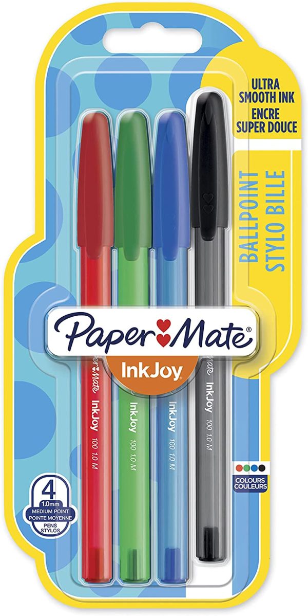 Paper Mate InkJoy 100ST Ballpoint Pens | Medium Point (1.0mm) | Classic Colours | 4 Count - Image 8