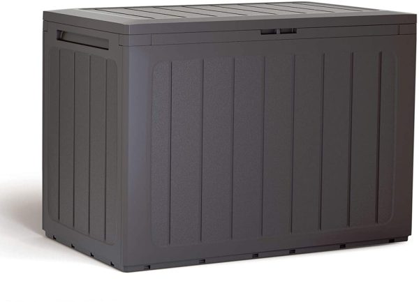 Prosperplast Garden Chest 190 Litres Plastic Board Box in Dark Brown 78 x 43.3 x 55 cm