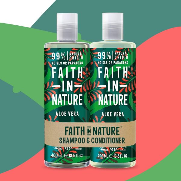 Faith In Nature Natural Aloe Vera Shampoo and Conditioner Set, Rejuvenating, Vegan and Cruelty Free, No SLS or Parabens, For Normal to Dry Hair, 2 x 400 ml - Image 6